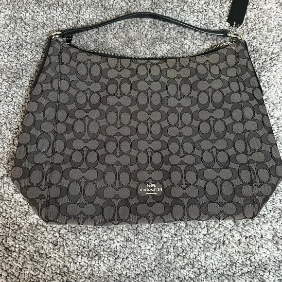 Coach Black and Gray Signature Hobo Bag - Picture 7 of 7